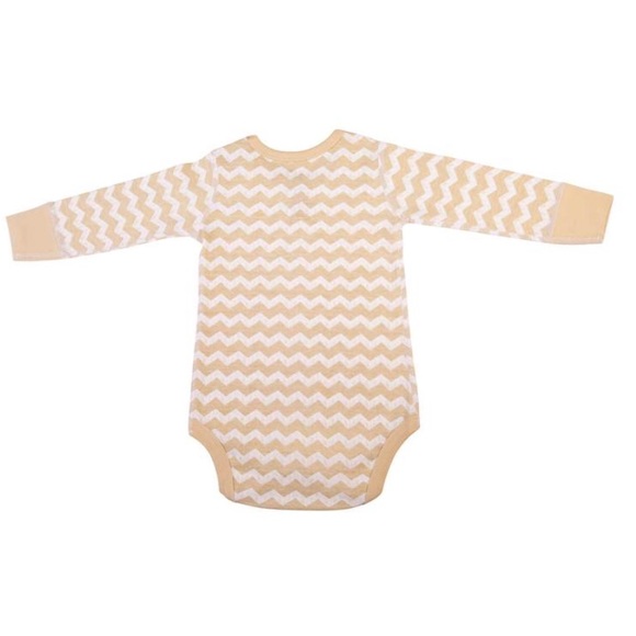 100% Organic Cotton Long Sleeve Bodysuits -Chevron - Picture 2 of 6